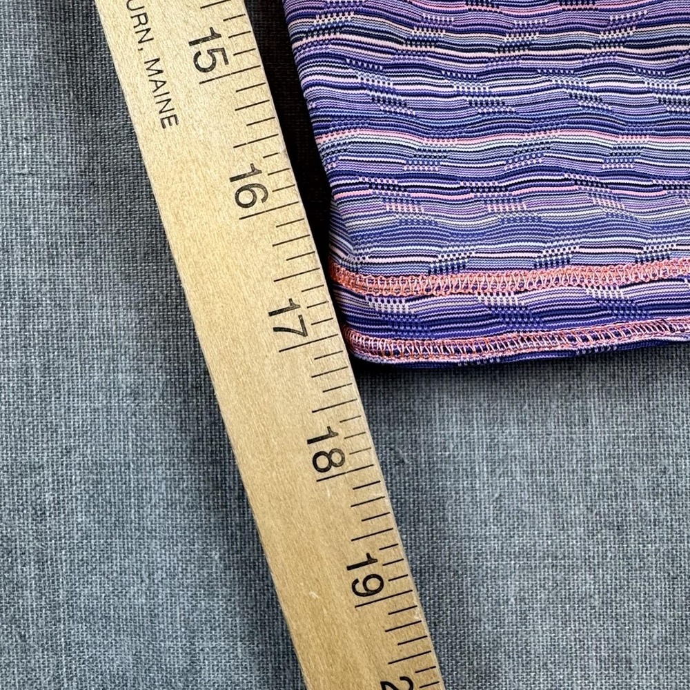 Lululemon Capri Leggings Womens 6 Purple Stripe Pockets Yoga Running Athletic - Picture 6 of 9